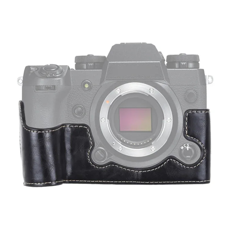 Base de meia capa para câmara em pele PU com rosca de 1/4 polegada para FUJIFILM X-H1, Para FUJIFILM X-H1, Para FUJIFILM XH1