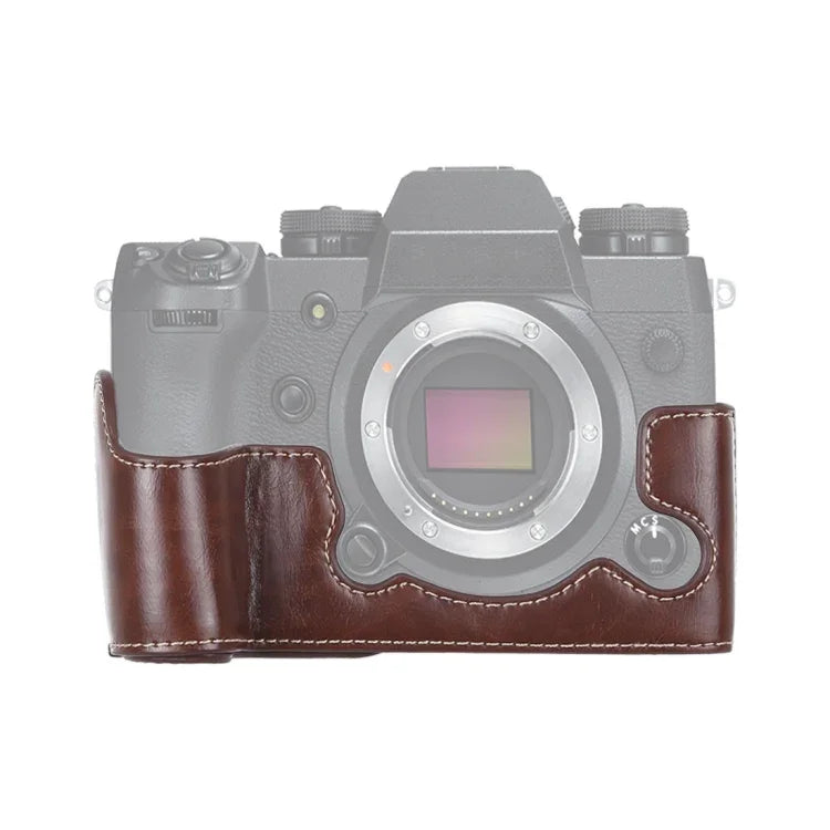 Base de meia capa para câmara em pele PU com rosca de 1/4 polegada para FUJIFILM X-H1, Para FUJIFILM X-H1, Para FUJIFILM XH1