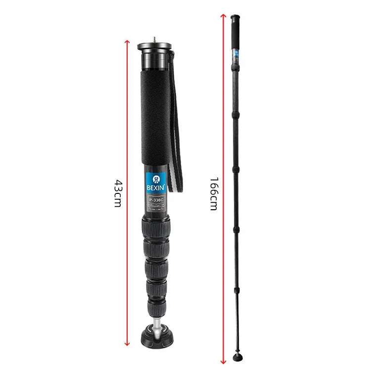 Monopé de Fibra de Carbono para Câmara BEXIN P336C Suporte de Viagem Selfie ao Vivo, P336C