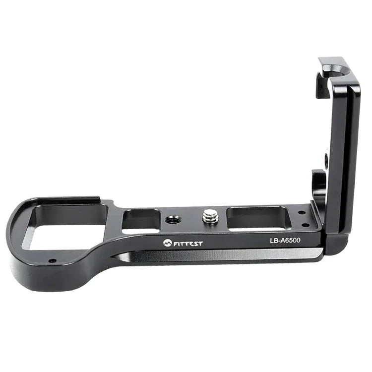 Suporte base de placa L de libertação rápida para fotografia vertical FITTEST LB-A6500 para câmara Sony ILCE-6500 (A6500) com cabeça de bola metálica