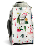 Bolsa Protetora para Câmara em Pele PU com Padrão de Flamingo e Cacto para Câmara FUJIFILM Instax Mini 7S / 7C, Flamingo Cacto