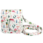 Bolsa Protetora para Câmara em Pele PU com Padrão de Flamingo e Cacto para Câmara FUJIFILM Instax Mini 7S / 7C, Flamingo Cacto