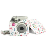 Bolsa Protetora para Câmara em Pele PU com Padrão de Flamingo e Cacto para Câmara FUJIFILM Instax Mini 7S / 7C, Flamingo Cacto