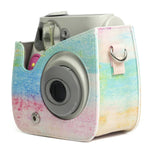 Estojo protetor para câmara em pele PU com padrão de pintura a óleo arco-íris para FUJIFILM Instax Mini 7S / 7C, Arco-íris óleo