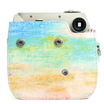 Estojo protetor para câmara em pele PU com padrão de pintura a óleo arco-íris para FUJIFILM Instax Mini 7S / 7C, Arco-íris óleo