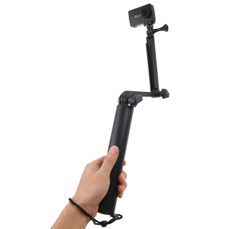 Monopé 3 em 1 + Bastão Selfie Magic Mount para GoPro, Insta360, DJI e Outras Câmaras de Ação, Comprimento: 24.5-63cm, Comprimento: 24.5-63cm (Preto)