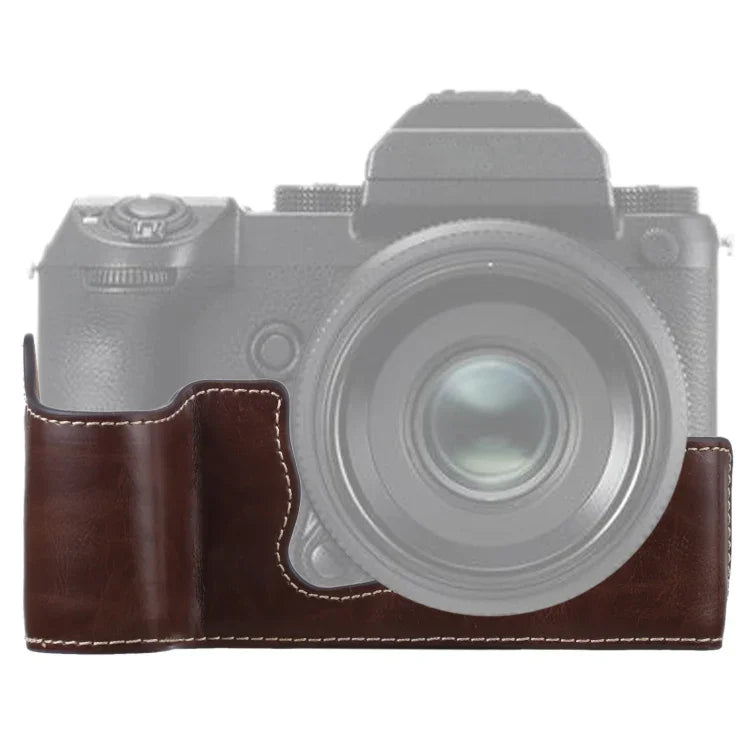 Base de Capa Metade para Câmara em Pele PU com Rosca 1/4 polegadas para FUJIFILM GFX 50S, Para FUJIFILM GFX 50S