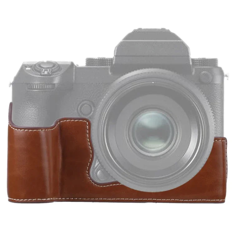 Base de Capa Metade para Câmara em Pele PU com Rosca 1/4 polegadas para FUJIFILM GFX 50S, Para FUJIFILM GFX 50S