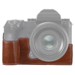 Base de Capa Metade para Câmara em Pele PU com Rosca 1/4 polegadas para FUJIFILM GFX 50S, Para FUJIFILM GFX 50S