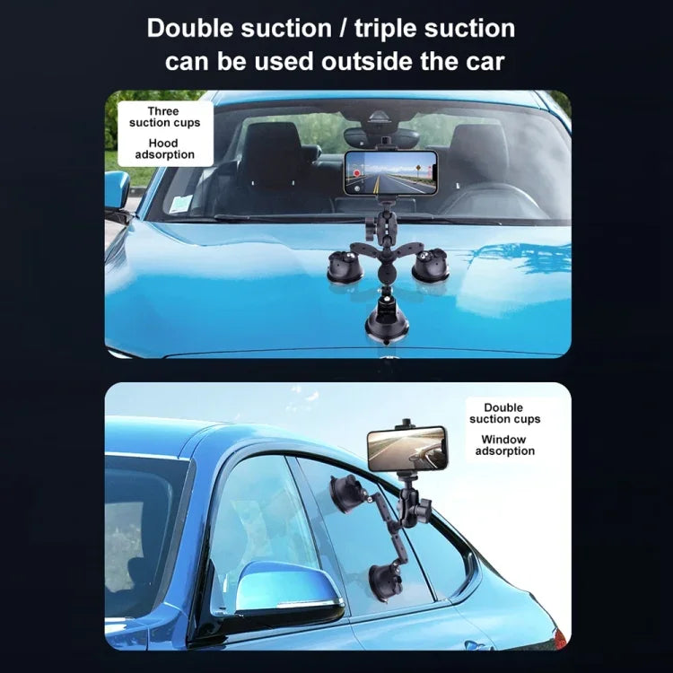 Suporte de Telemóvel com Braço Mágico Articulado de Fricção e Ventosa Única, Braço Mágico com Ventosa Única
