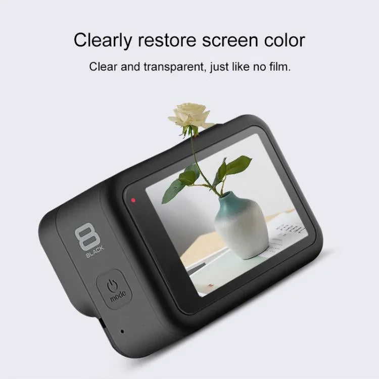 Película Protetora HD para Lente de Câmara GoPro HERO8 Black + Protetor de Ecrã LCD HD
