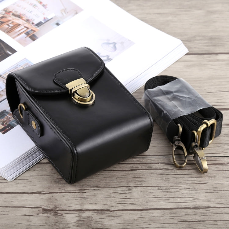 Bolsa de Couro PU com Fecho para Câmara de Corpo Inteiro com Alça de Mão e Alça de Pescoço para Canon G7X II / G9X Mark II, Sony RX100 / M2, Para RX100, Para G7X II