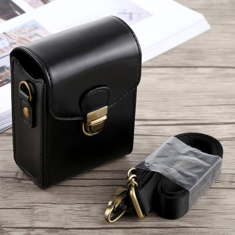 Bolsa de Couro PU com Fecho para Câmara de Corpo Inteiro com Alça de Mão e Alça de Pescoço para Canon G7X II / G9X Mark II, Sony RX100 / M2, Para RX100, Para G7X II