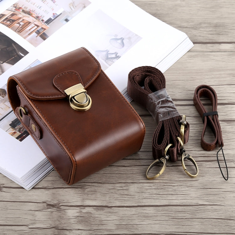 Bolsa de Couro PU com Fecho para Câmara de Corpo Inteiro com Alça de Mão e Alça de Pescoço para Canon G7X II / G9X Mark II, Sony RX100 / M2, Para RX100, Para G7X II