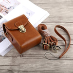 Bolsa de Couro PU com Fecho para Câmara de Corpo Inteiro com Alça de Mão e Alça de Pescoço para Canon G7X II / G9X Mark II, Sony RX100 / M2, Para RX100, Para G7X II