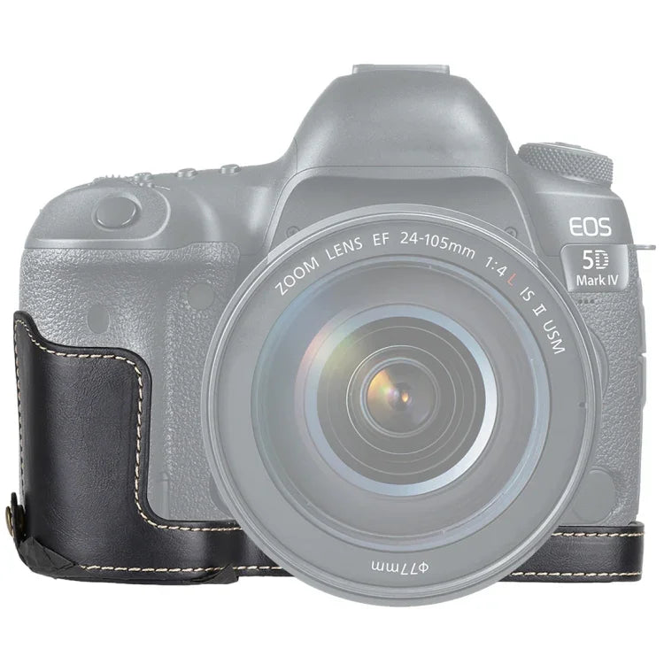 Base de Capa Metade para Câmara em Couro PU com Rosca 1/4 polegadas para Canon EOS 5D Mark IV / 5D Mark III, Para Canon 5D4