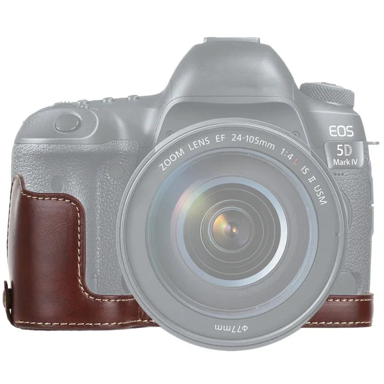 Base de Capa Metade para Câmara em Couro PU com Rosca 1/4 polegadas para Canon EOS 5D Mark IV / 5D Mark III, Para Canon 5D4