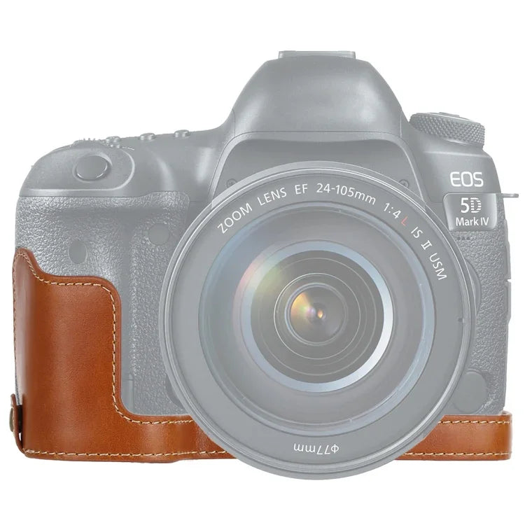 Base de Capa Metade para Câmara em Couro PU com Rosca 1/4 polegadas para Canon EOS 5D Mark IV / 5D Mark III, Para Canon 5D4