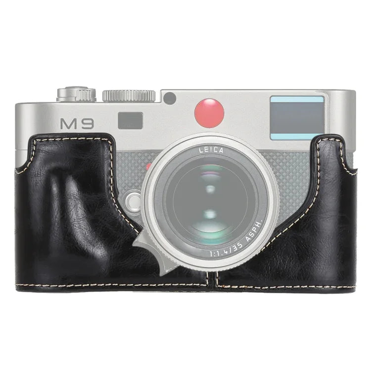 Base de Capa Metade para Câmara em Couro PU com Rosca 1/4 polegadas para Leica M9, Para Leica M9