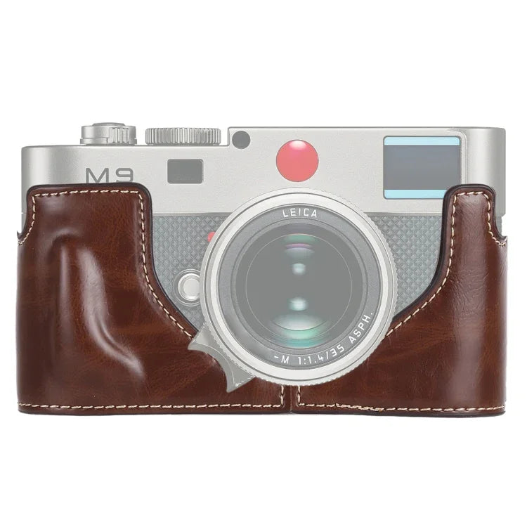 Base de Capa Metade para Câmara em Couro PU com Rosca 1/4 polegadas para Leica M9, Para Leica M9