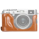 Base de Capa Metade para Câmara em Couro PU com Rosca 1/4 polegadas para FUJIFILM X100F, Para FUJIFILM X100F