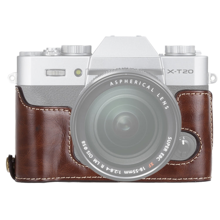Base de Estojo Metade de Câmara em Pele PU com Rosca de 1/4 polegadas para FUJIFILM X-T10 / X-T20, Para FUJIFILM XT10, Para FUJIFILM XT10