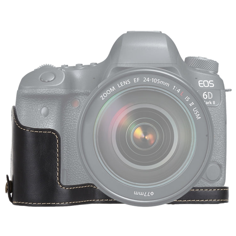 Base de Estojo Metade de Câmara em Pele PU com Rosca de 1/4 polegadas para Canon EOS 6D / 6D Mark II, Para Canon 6D2