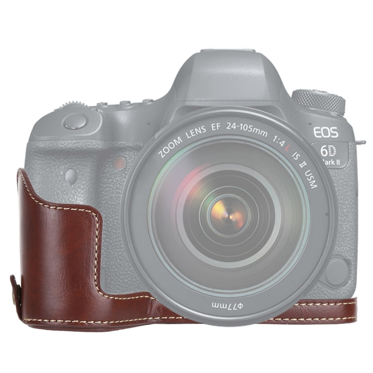 Base de Estojo Metade de Câmara em Pele PU com Rosca de 1/4 polegadas para Canon EOS 6D / 6D Mark II, Para Canon 6D2