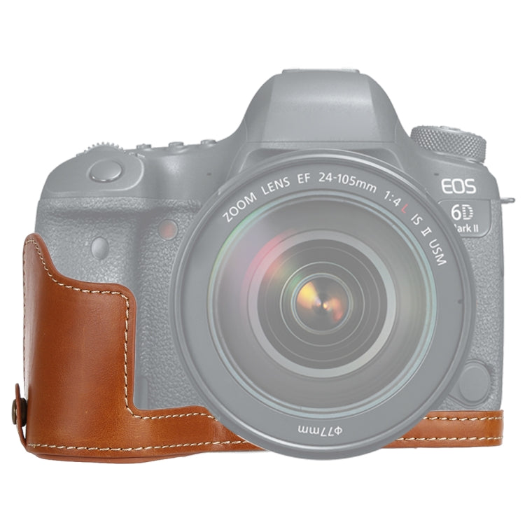 Base de Estojo Metade de Câmara em Pele PU com Rosca de 1/4 polegadas para Canon EOS 6D / 6D Mark II, Para Canon 6D2