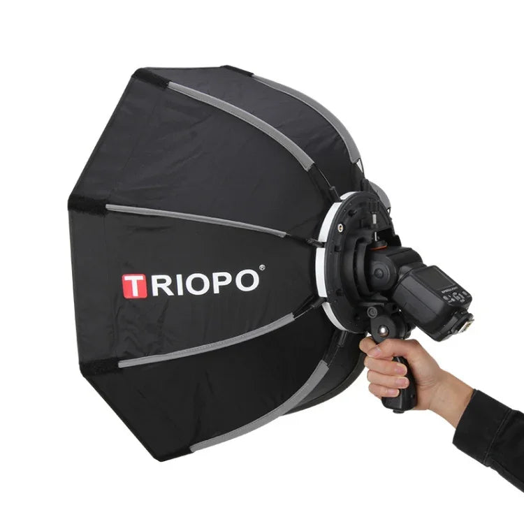 Difusor Softbox Octagonal Parabólico TRIOPO KS90 90cm para Flash Speedlite com Suporte e Punho, KS90