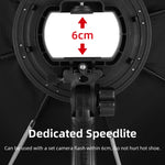 Difusor Softbox Octagonal Parabólico TRIOPO KS90 90cm para Flash Speedlite com Suporte e Punho, KS90