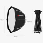Difusor Softbox Octagonal Parabólico TRIOPO KS90 90cm para Flash Speedlite com Suporte e Punho, KS90