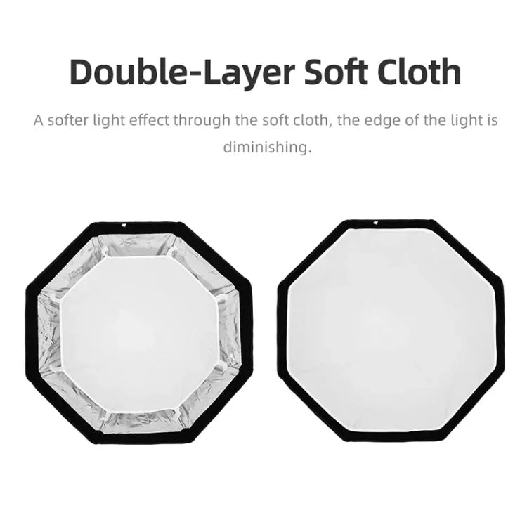 Difusor Softbox Octagonal Parabólico TRIOPO KS90 90cm para Flash Speedlite com Suporte e Punho, KS90