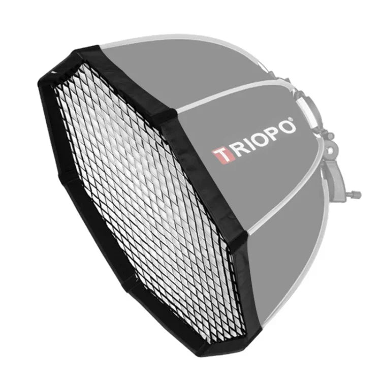 Softbox Octogonal com Grade Colmeia TRIOPO S55 Diâmetro 55cm Difusor Reflector para Flash Speedlite de Estúdio, Diâmetro 55cm