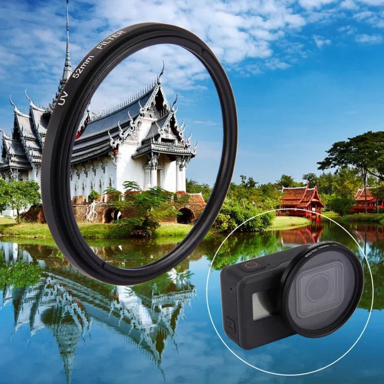 Filtro de Lente UV Redondo 3 em 1 52mm com Tampa para GoPro HERO7 Black/6 /5, Filtro UV 52mm