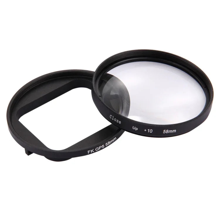 Filtro de Lente Close-Up 2 em 1 10X de 58mm para GoPro HERO7 Black/6/5, Lente Close-Up de 58mm