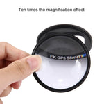 Filtro de Lente Close-Up 2 em 1 10X de 58mm para GoPro HERO7 Black/6/5, Lente Close-Up de 58mm