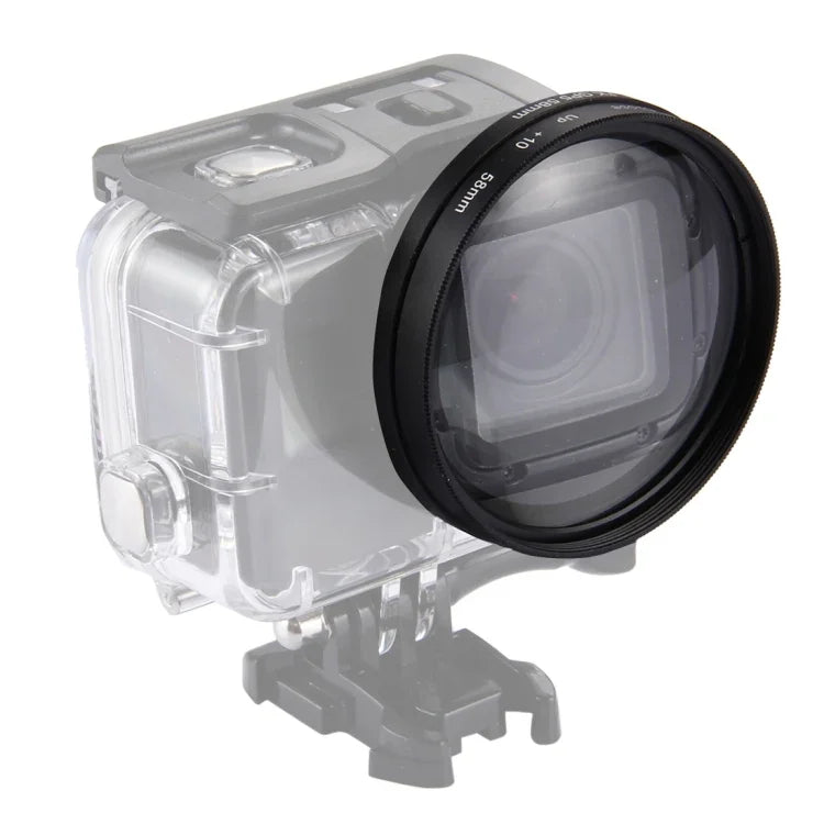 Filtro de Lente Close-Up 2 em 1 10X de 58mm para GoPro HERO7 Black/6/5, Lente Close-Up de 58mm