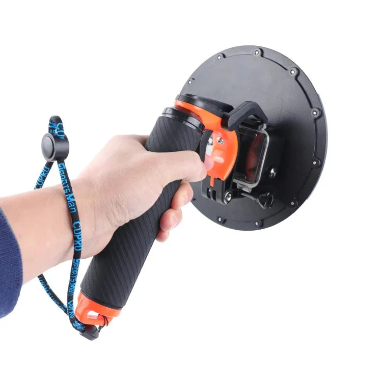 Disparador do Obturador + Tampa Transparente para Lente Dome Port + Empunhadura Flutuante para Mergulho com Vara de Flutuabilidade com Correia Ajustável Anti-perda & Parafuso & Chave para GoPro HERO7 /6 /5, Tampa Transparente + Empunhadura