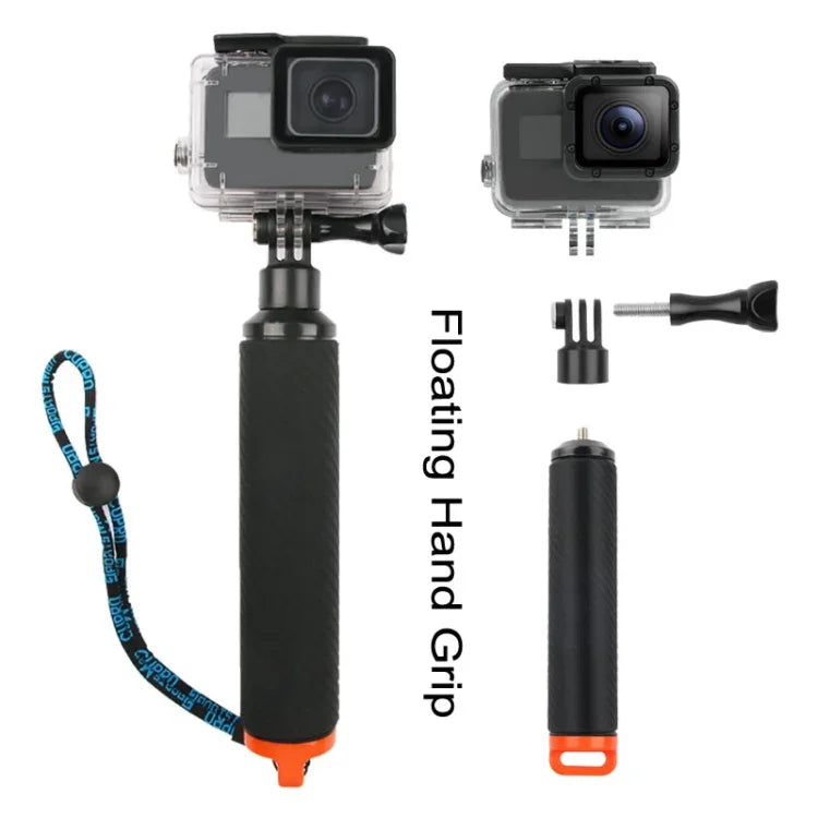 Disparador do Obturador + Tampa Transparente para Lente Dome Port + Empunhadura Flutuante para Mergulho com Vara de Flutuabilidade com Correia Ajustável Anti-perda & Parafuso & Chave para GoPro HERO7 /6 /5, Tampa Transparente + Empunhadura