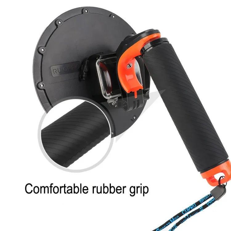 Disparador do Obturador + Tampa Transparente para Lente Dome Port + Empunhadura Flutuante para Mergulho com Vara de Flutuabilidade com Correia Ajustável Anti-perda & Parafuso & Chave para GoPro HERO7 /6 /5, Tampa Transparente + Empunhadura