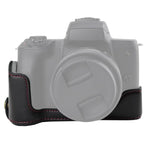 Base de Estojo Metade para Câmara em Pele PU com Rosca 1/4 polegada para Canon EOS M50 / M50 Mark II, Para Canon EOS M50