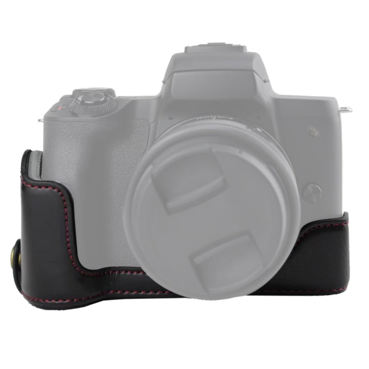 Base de Estojo Metade para Câmara em Pele PU com Rosca 1/4 polegada para Canon EOS M50 / M50 Mark II, Para Canon EOS M50