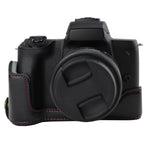 Base de Estojo Metade para Câmara em Pele PU com Rosca 1/4 polegada para Canon EOS M50 / M50 Mark II, Para Canon EOS M50