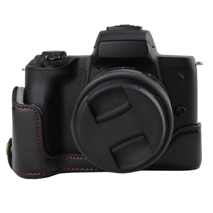 Base de Estojo Metade para Câmara em Pele PU com Rosca 1/4 polegada para Canon EOS M50 / M50 Mark II, Para Canon EOS M50