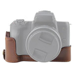 Base de Estojo Metade para Câmara em Pele PU com Rosca 1/4 polegada para Canon EOS M50 / M50 Mark II, Para Canon EOS M50