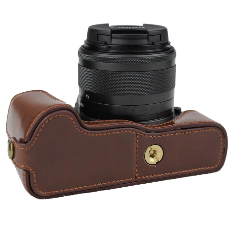 Base de Estojo Metade para Câmara em Pele PU com Rosca 1/4 polegada para Canon EOS M50 / M50 Mark II, Para Canon EOS M50