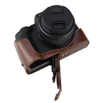 Base de Estojo Metade para Câmara em Pele PU com Rosca 1/4 polegada para Canon EOS M50 / M50 Mark II, Para Canon EOS M50