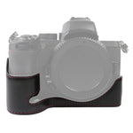 Base de Estojo Metade para Câmara em Pele PU com Rosca 1/4 polegada para Nikon Z50, Para Nikon Z50