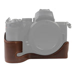 Base de Estojo Metade para Câmara em Pele PU com Rosca 1/4 polegada para Nikon Z50, Para Nikon Z50